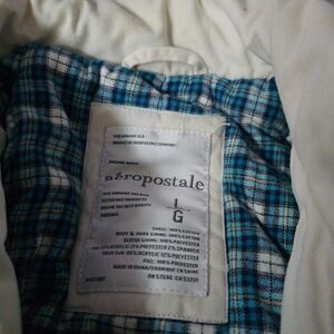 Aeropostale White and Blue Plaid Jacket